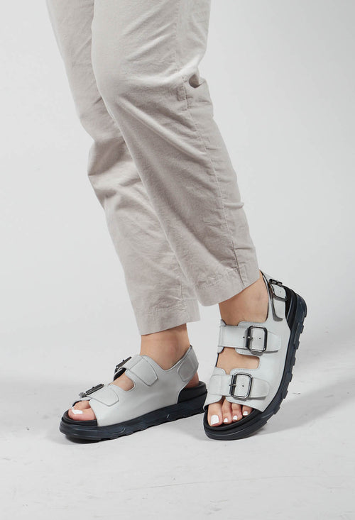 Sandals with Buckle Detail in Gasoline Nuvola