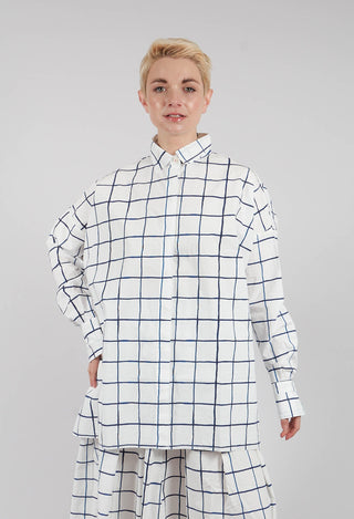 Sarita Printed Shirt in Blue Check