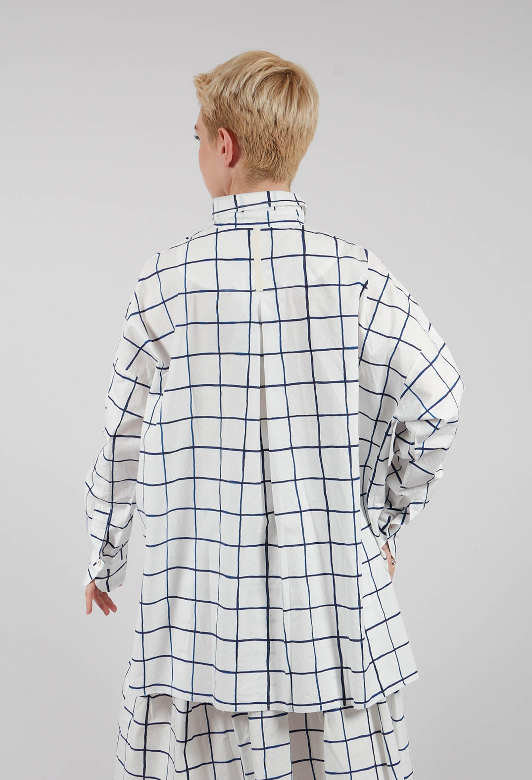 Sarita Printed Shirt in Blue Check