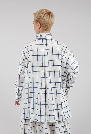 Sarita Printed Shirt in Blue Check