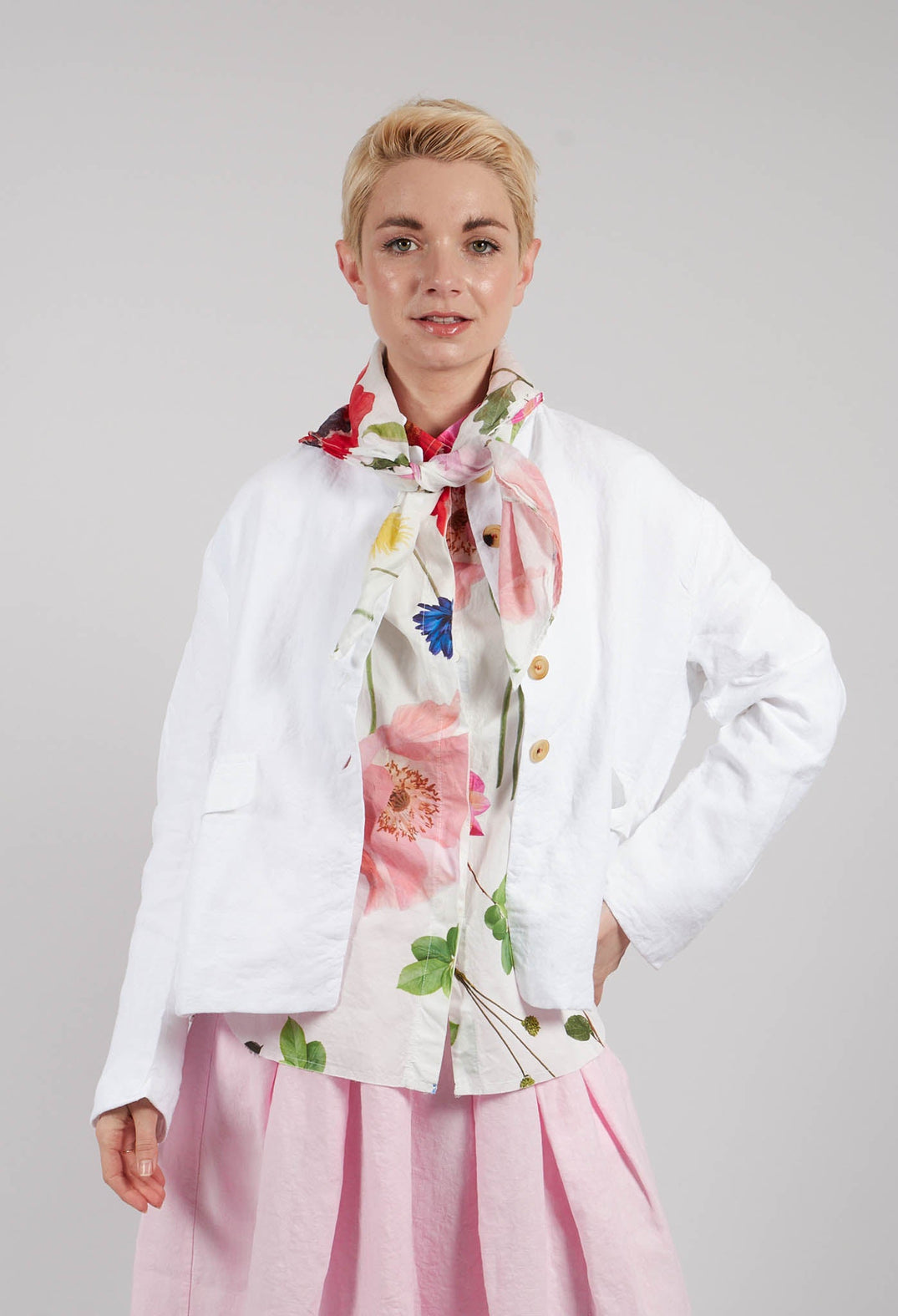 Sasa Printed Scarf in Flowers