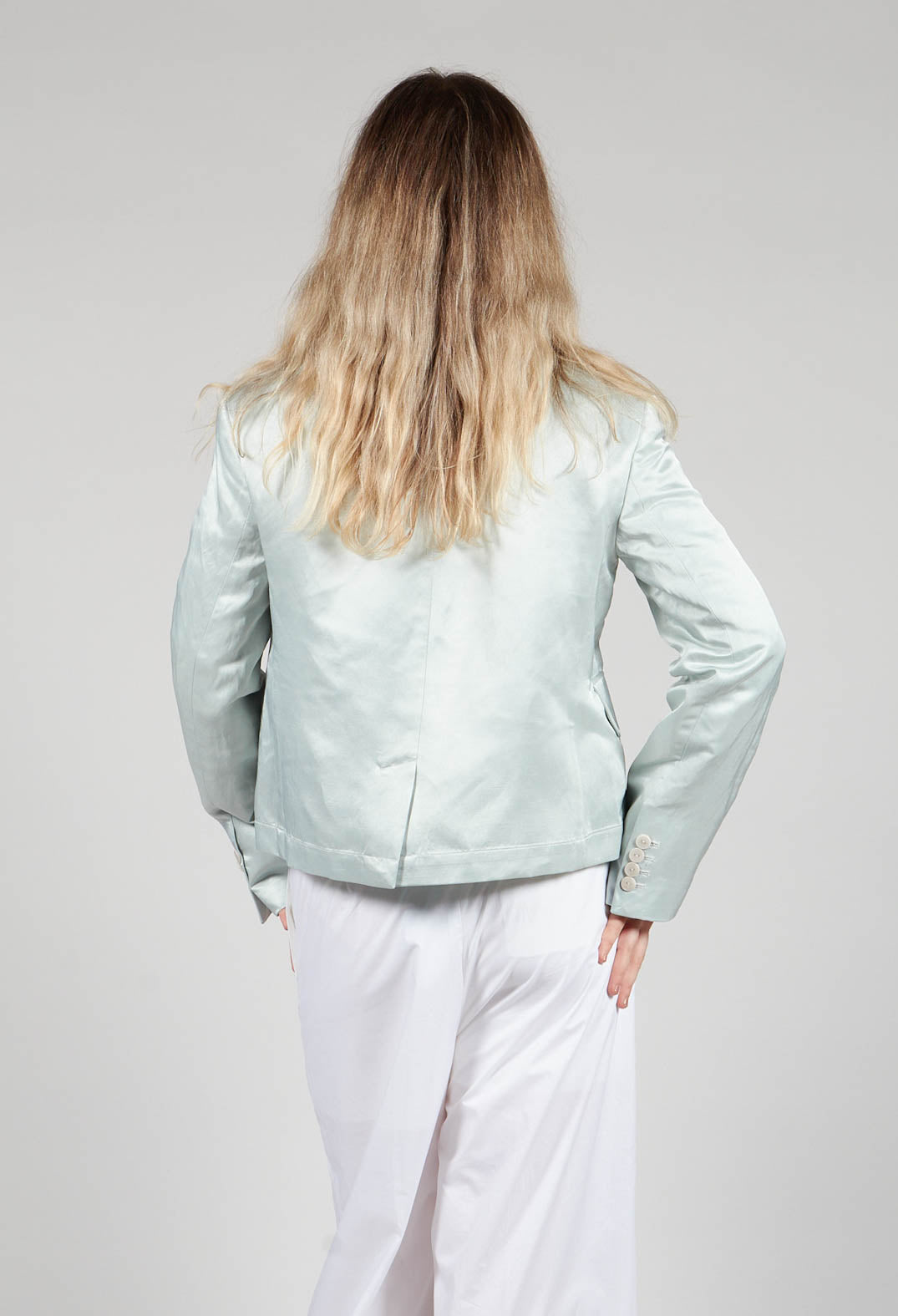 Satin Jacket in Blue Baby