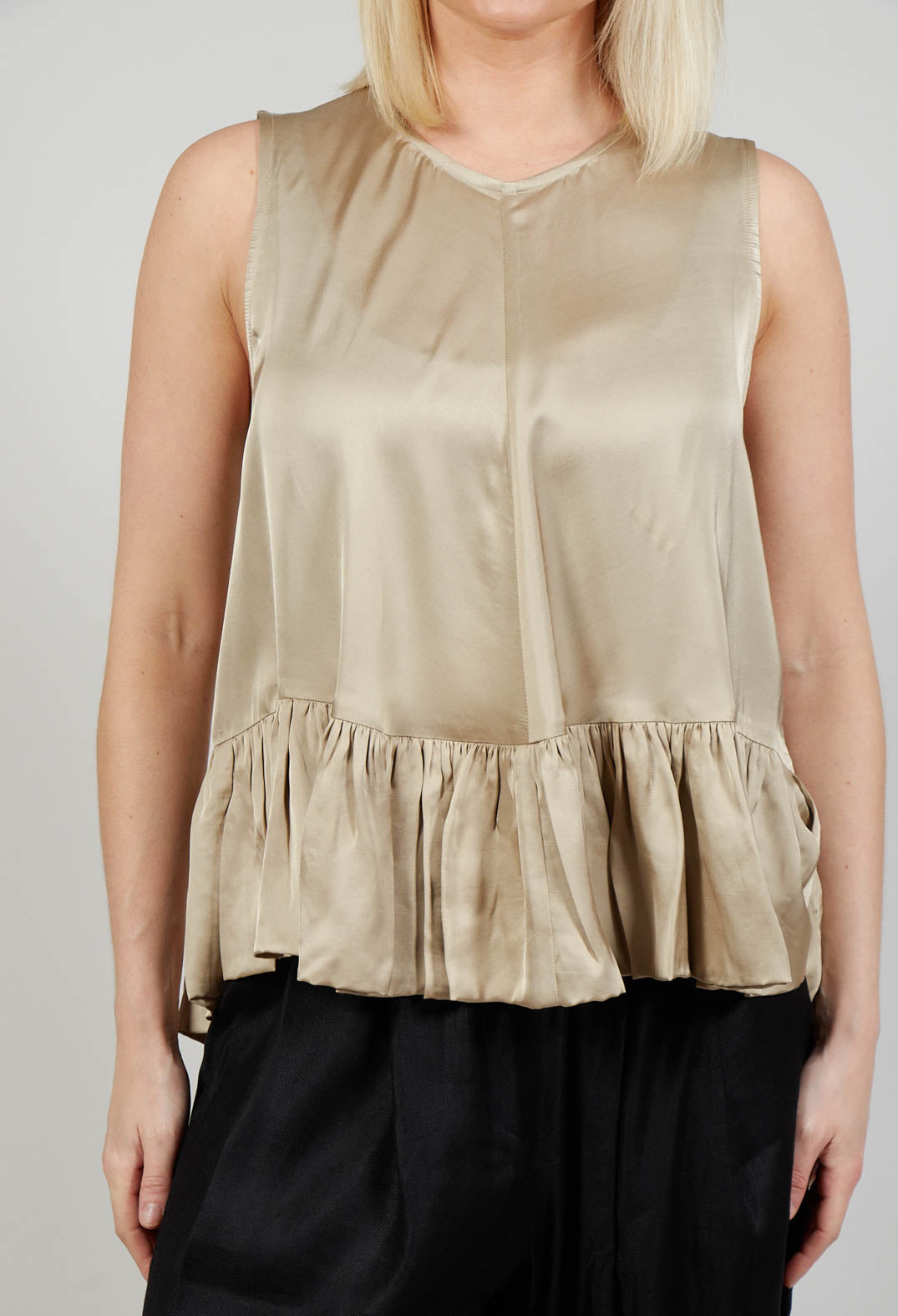 Satin Vest Top in Gold