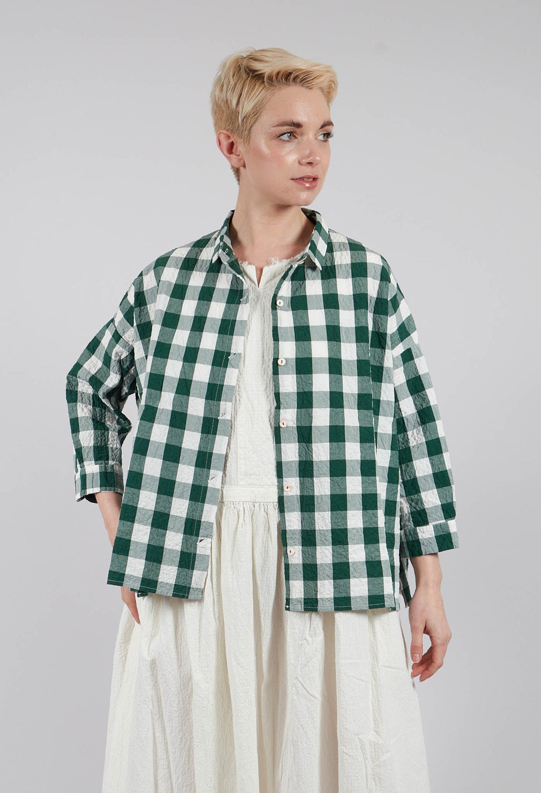 Savannah Shirt in Green Check