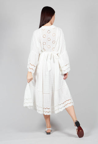 Scallop Lace Dress in White