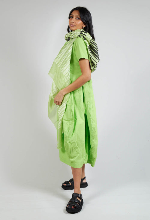 Scarf with Black and White Lettering in Lime Print