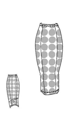 PRE-ORDER - Slim Pull On Skirt in Black Print- 1630306 (Sketch Only)