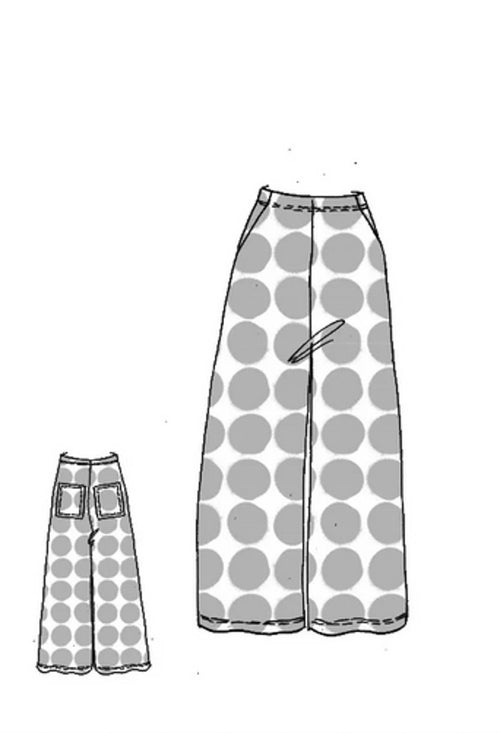 PRE-ORDER - Wide Leg Trousers in Black Print - 1630113 (Sketch Only)