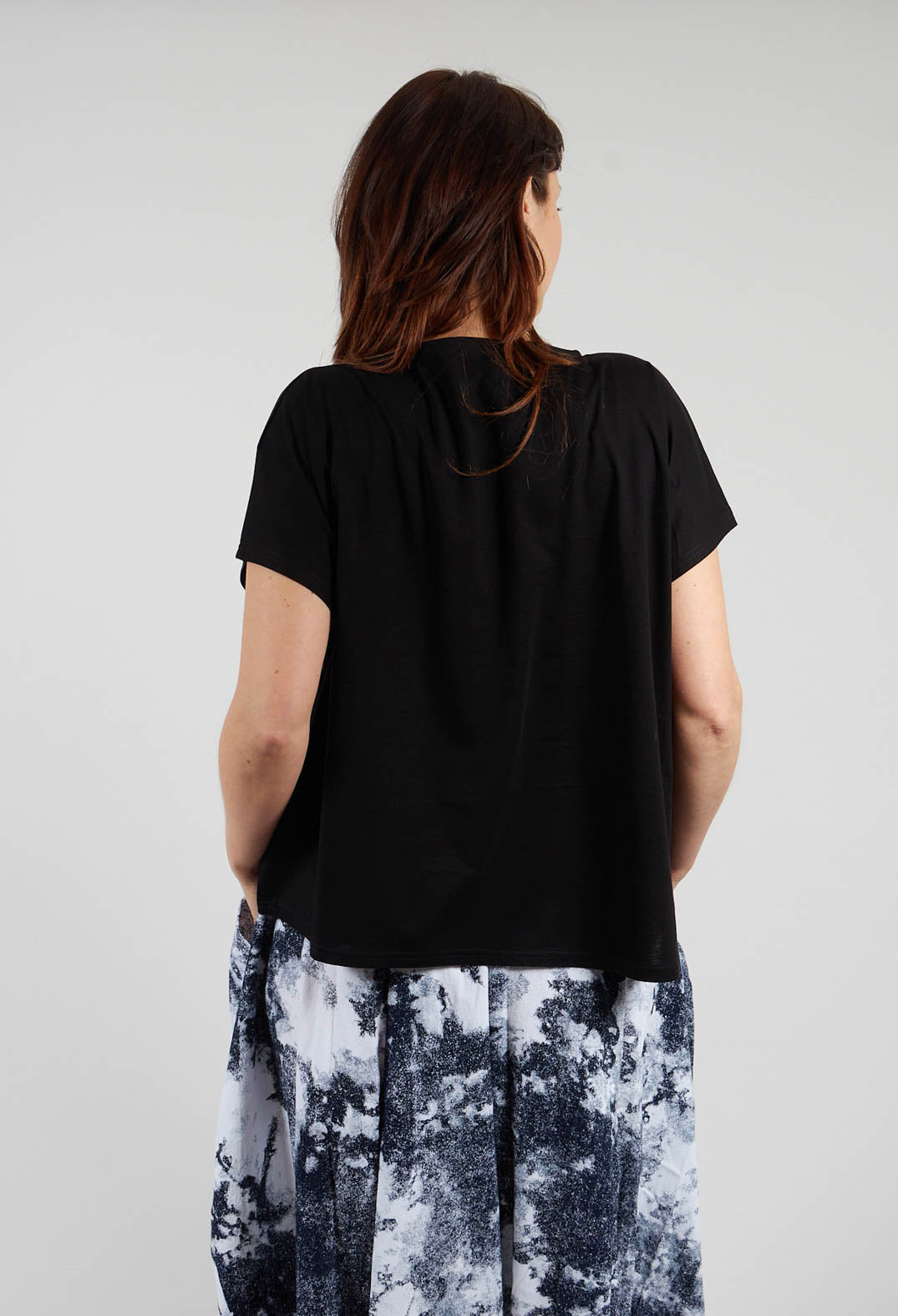 Scribble Print Pullover in Black
