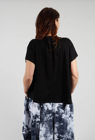 Scribble Print Pullover in Black