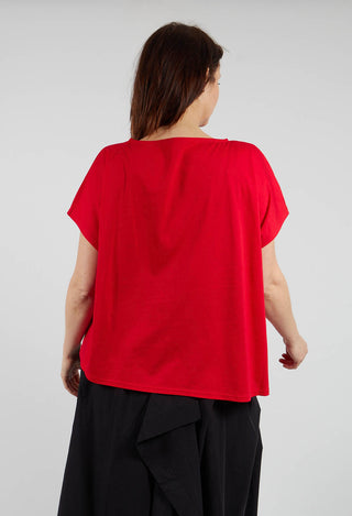 Scribble Print Pullover in Red