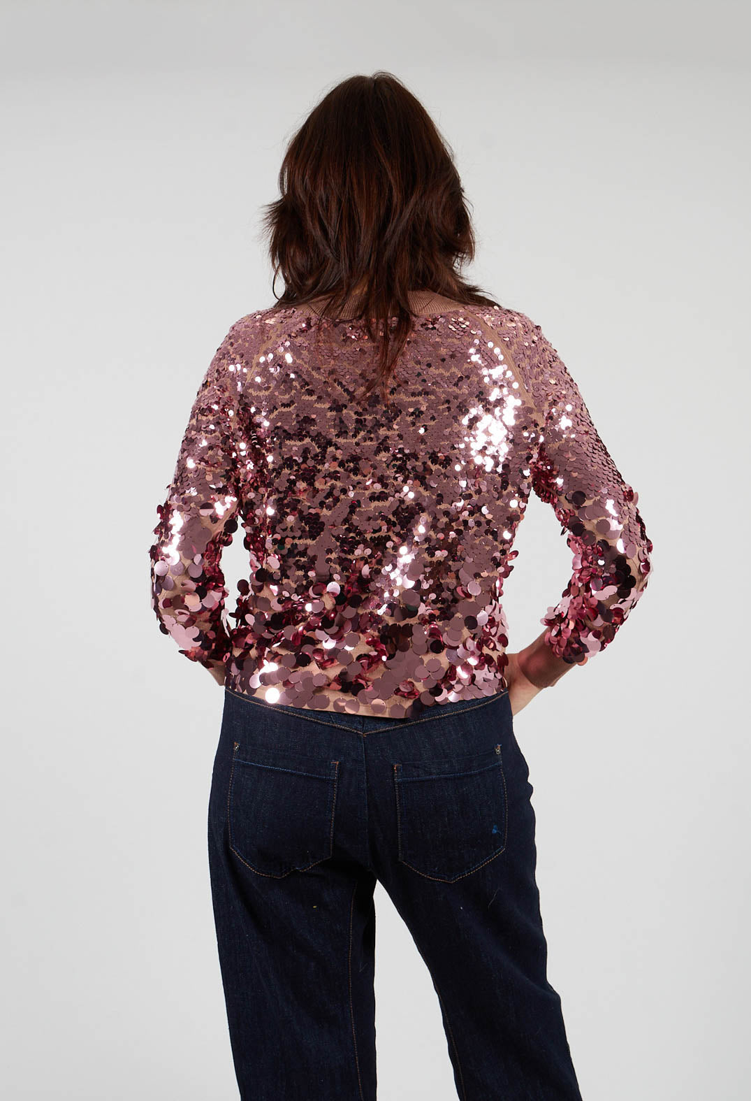 Sequin Cardigan in Woodrose