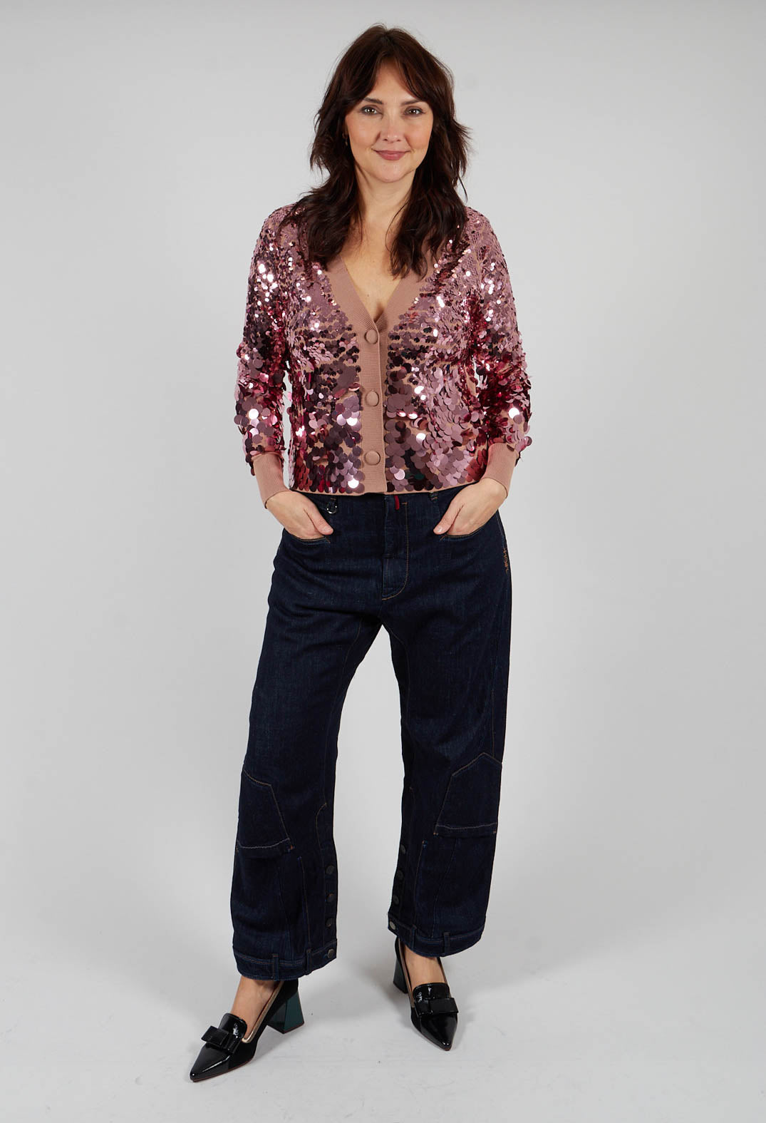 Sequin Cardigan in Woodrose