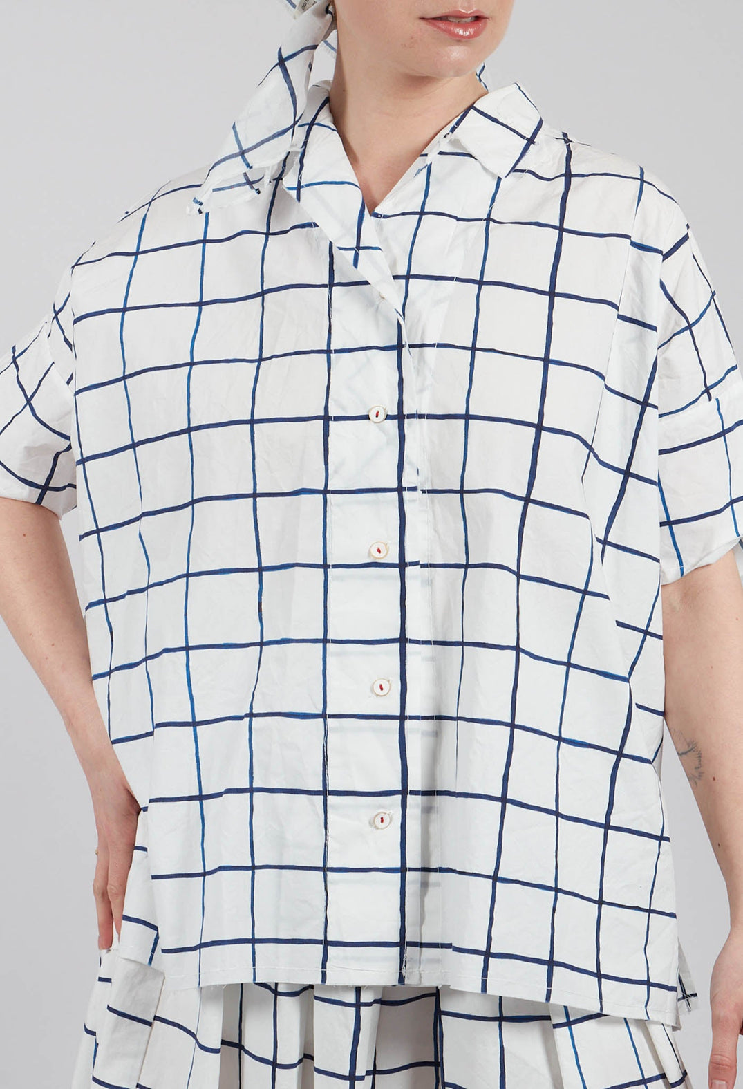 Serenity Printed Shirt in Blue Check