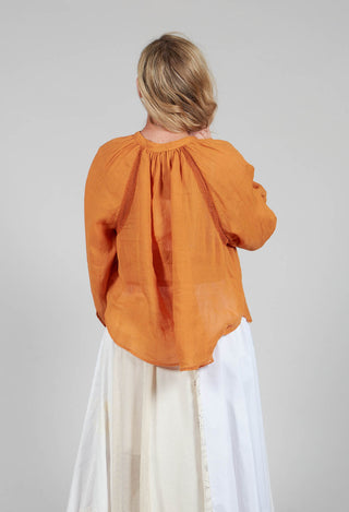 Sheer Blouse in Orange Pepper