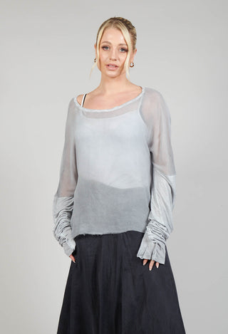 Sheer Long Sleeved Top in Original Grey