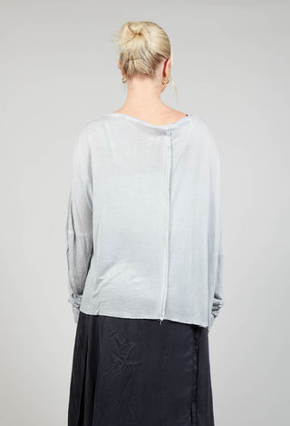 Sheer Long Sleeved Top in Original Grey