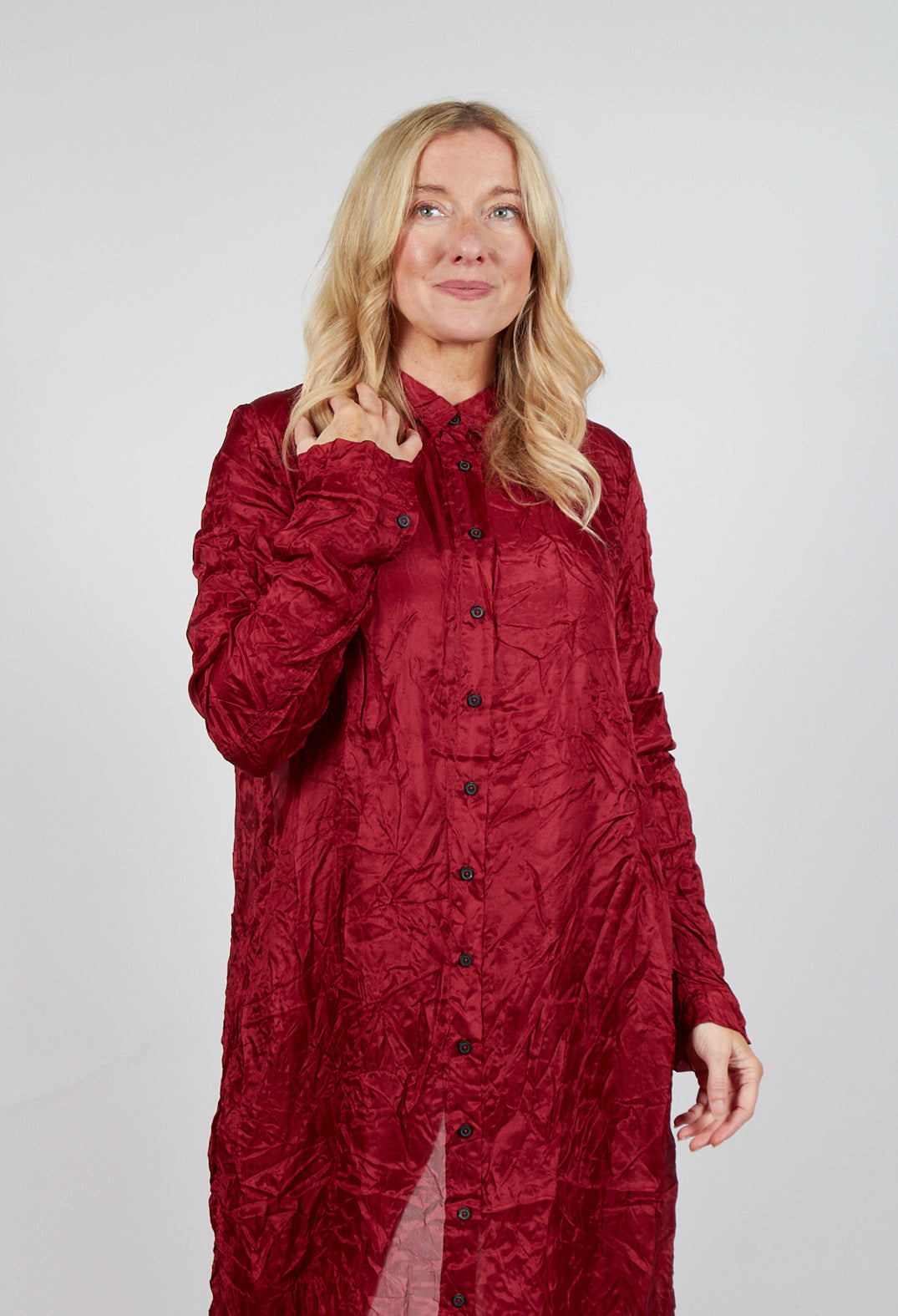 Sheer Shirt Dress in Sunset Cloud
