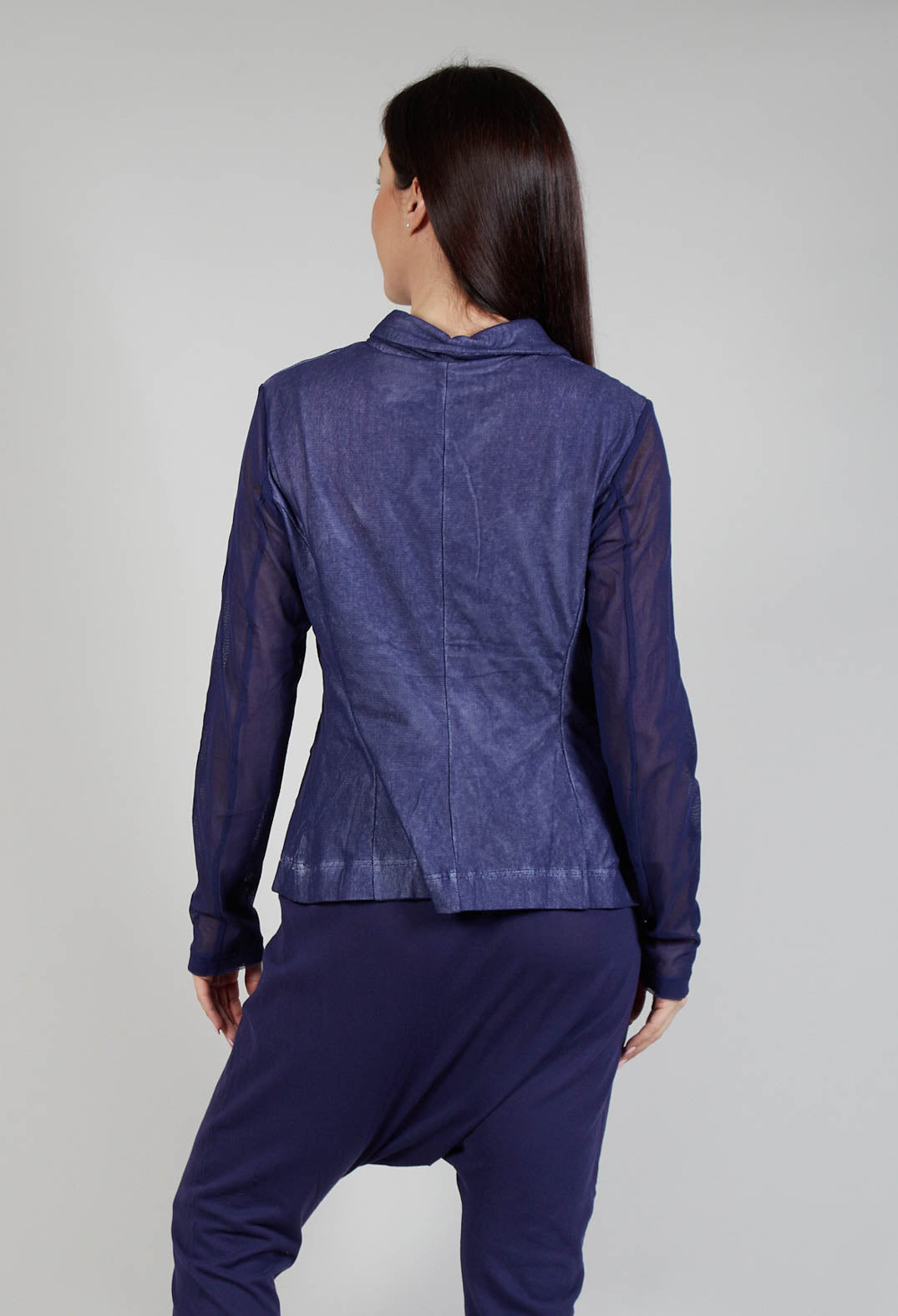 Sheer Sleeve Jacket in Azur Print
