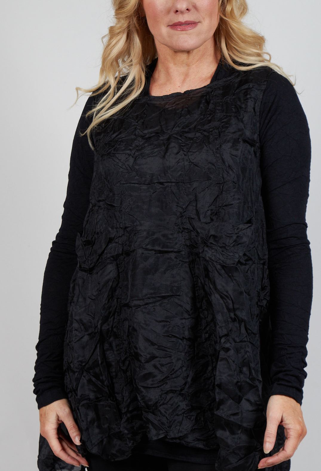 Sheer Sleeveless Top in Black