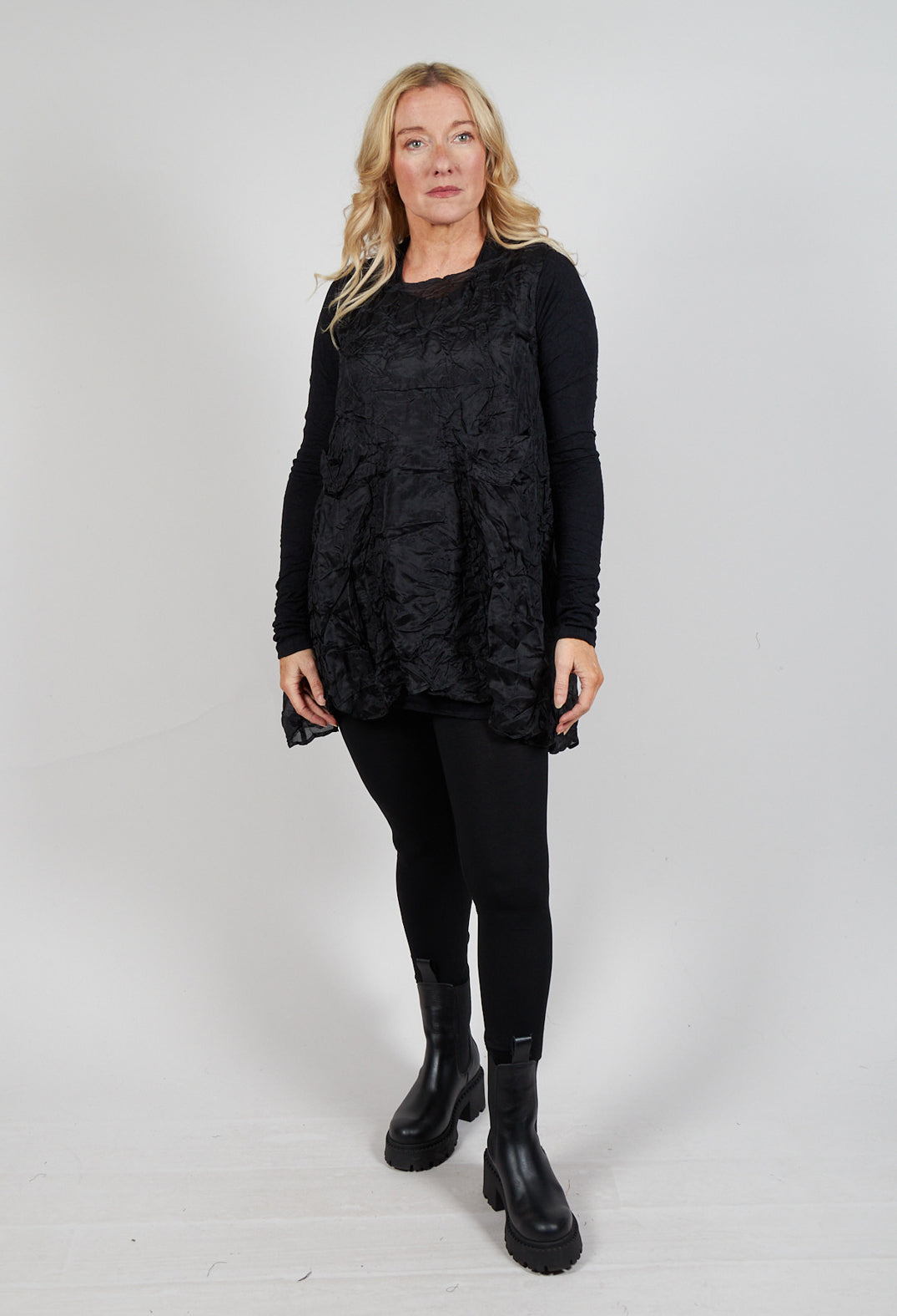 Sheer Sleeveless Top in Black
