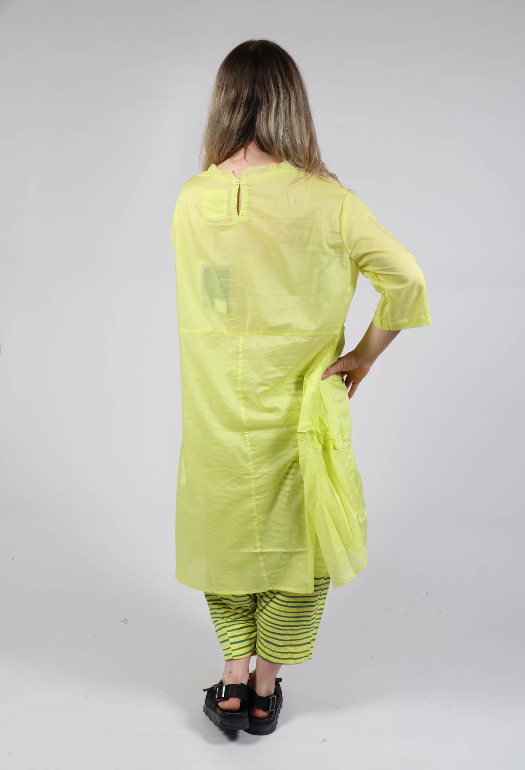 Sheer Smock Dress in Lime