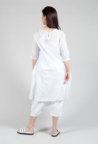 Sheer Smock Dress in White