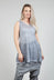 Sheer Vest in C.Coal 70% Cloud