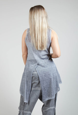 Sheer Vest in C.Coal 70% Cloud