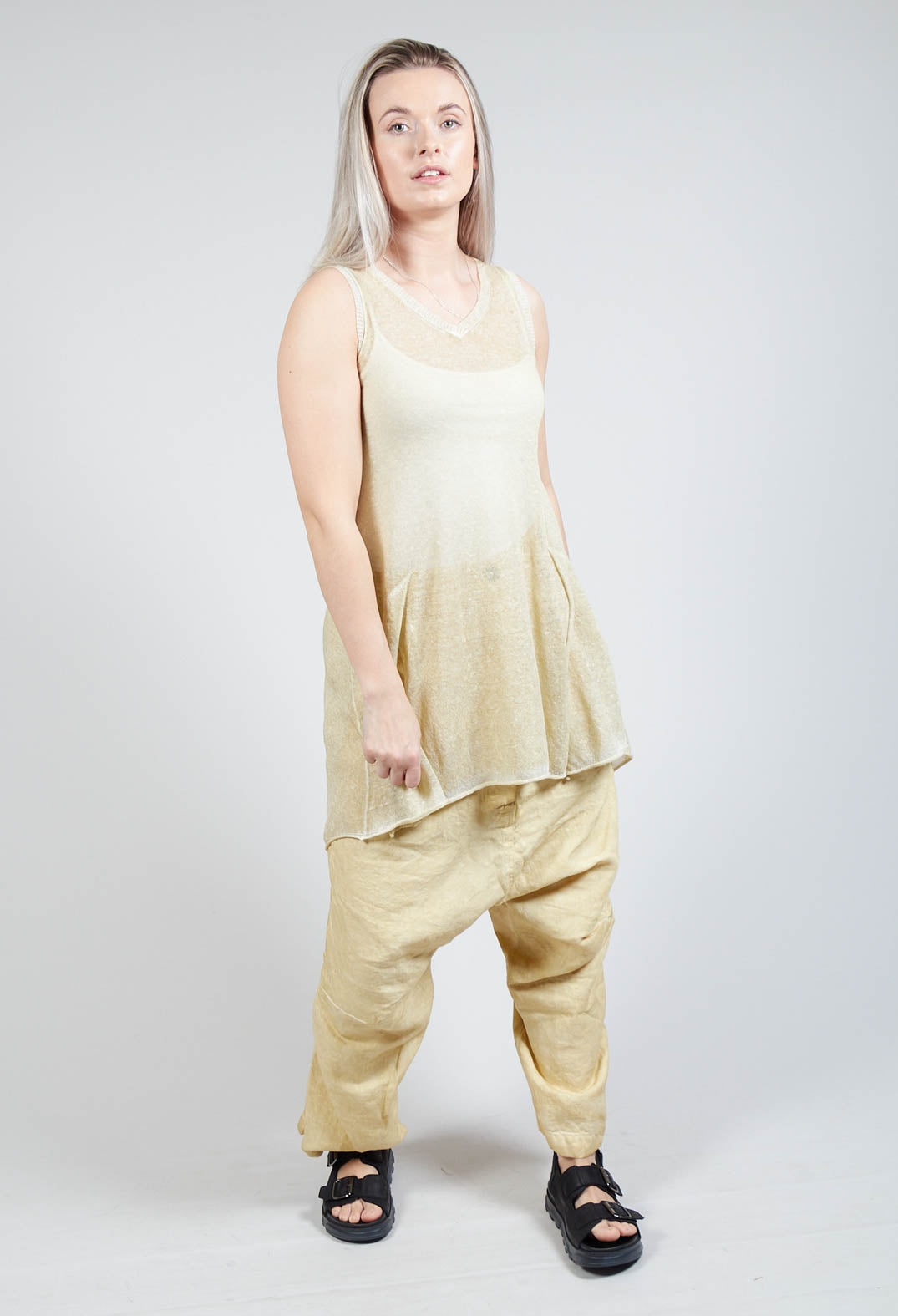 Sheer Vest in Wax Cloud