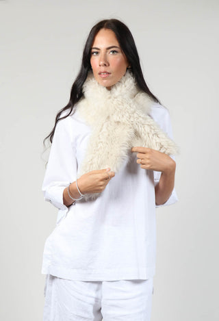 Sherling Fur Scarf in Camel Cream