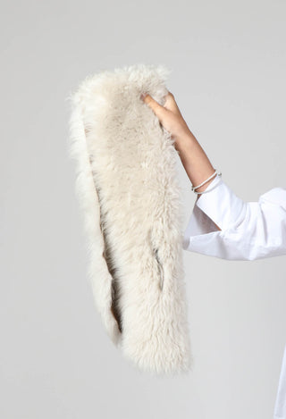 Sherling Fur Scarf in Camel Cream