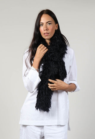 Shearling Fur Scarf in Night Sky Navy