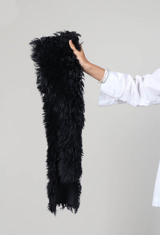 Shearling Fur Scarf in Night Sky Navy