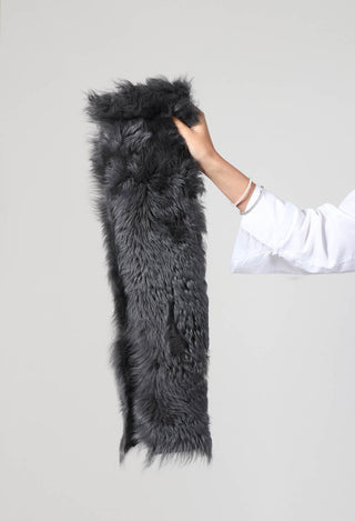 Sherling Fur Scarf in Volcanic Rock Grey