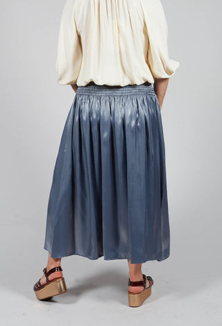 Shirred Waistband Skirt in Blue