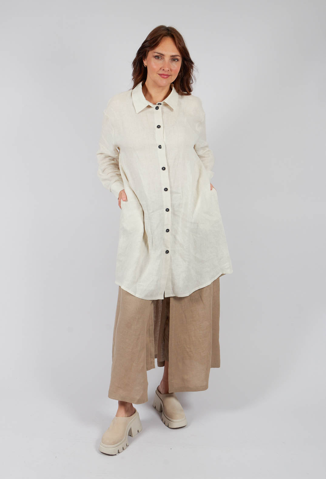 Shirt Dres in Greige