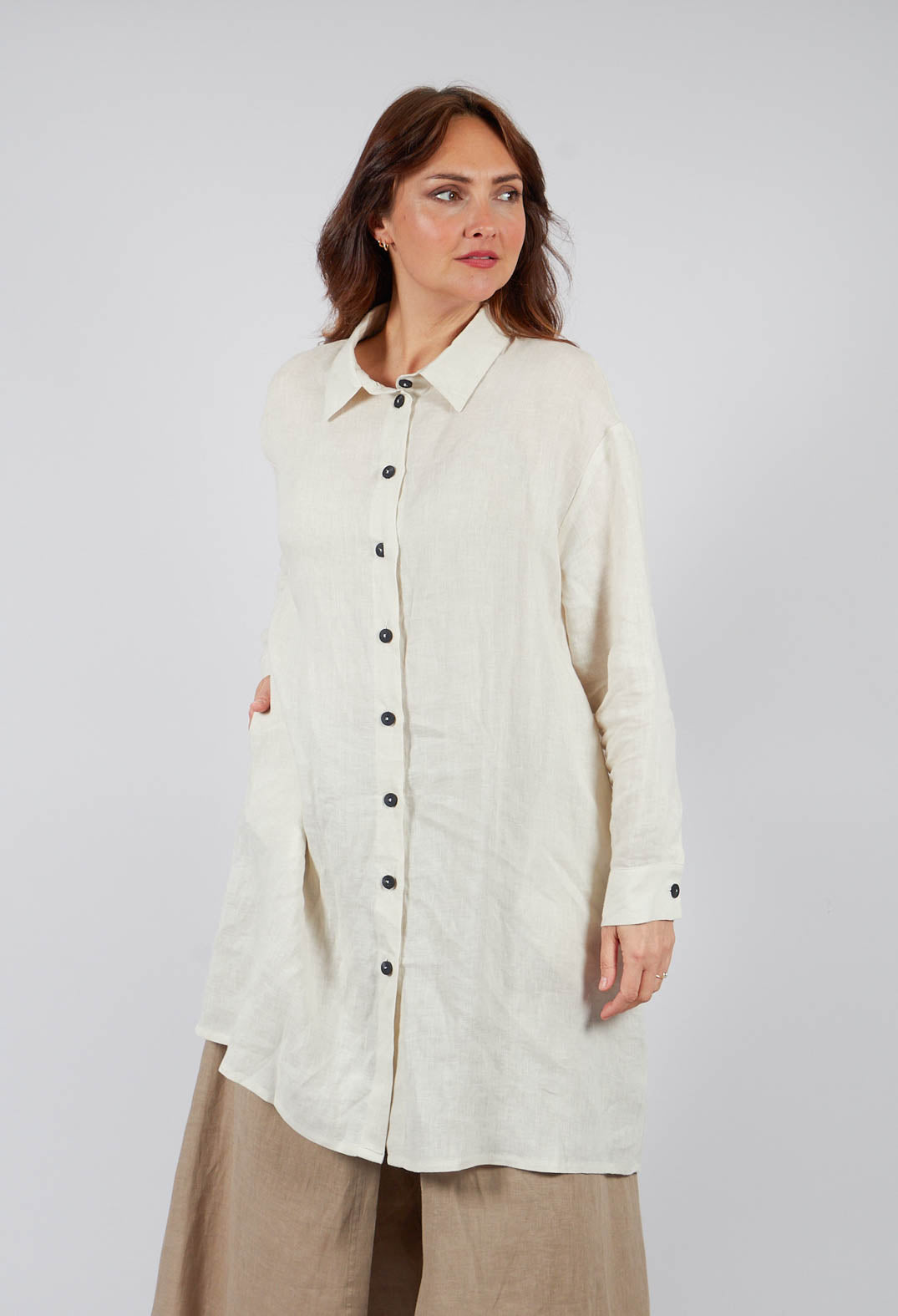 Shirt Dres in Greige