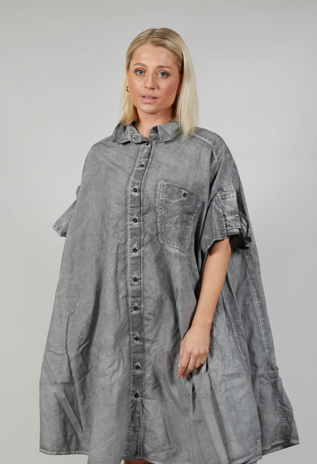 Shirt Dress in C.Coal 70% Cloud