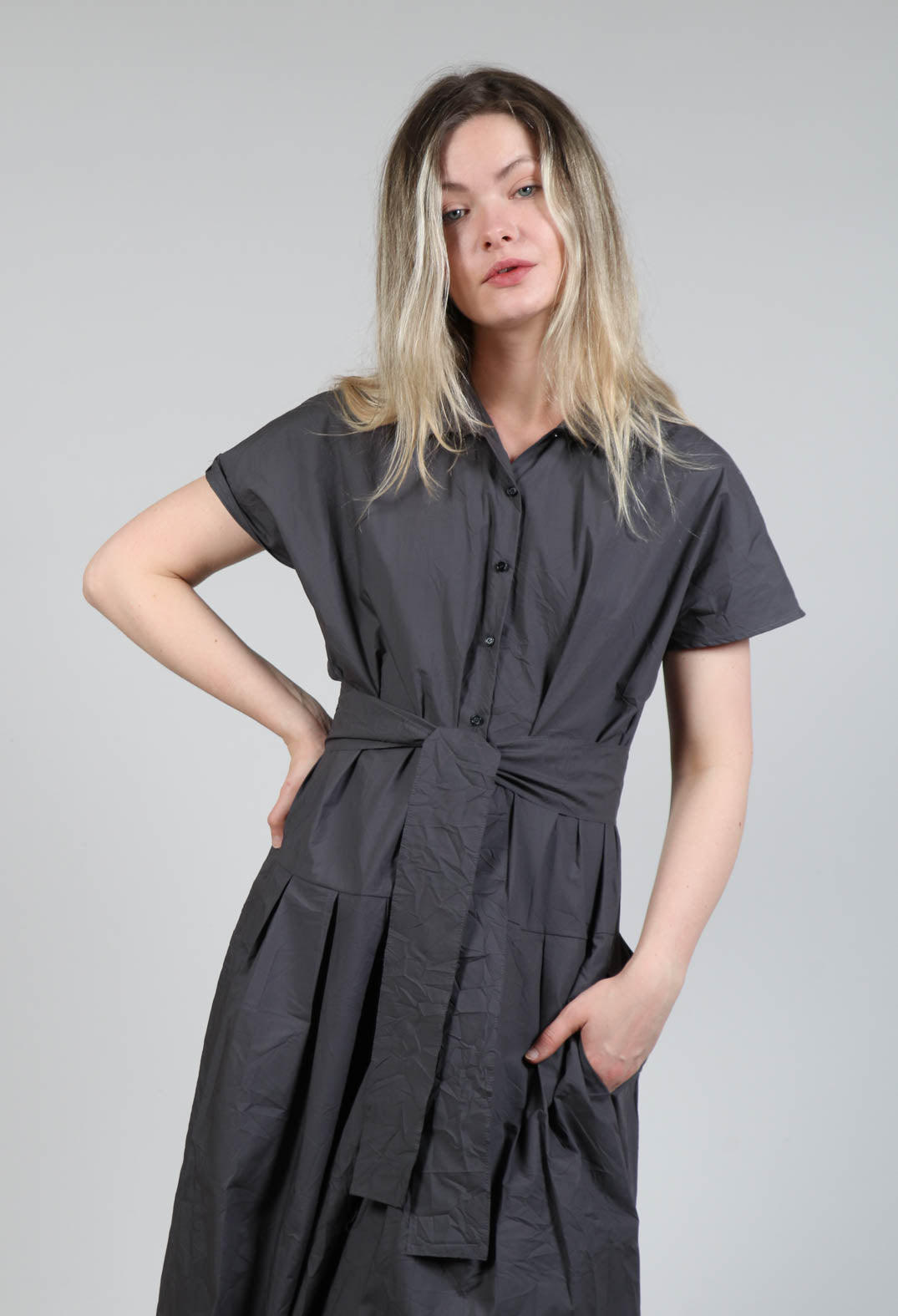 Shirt Dress in Stone