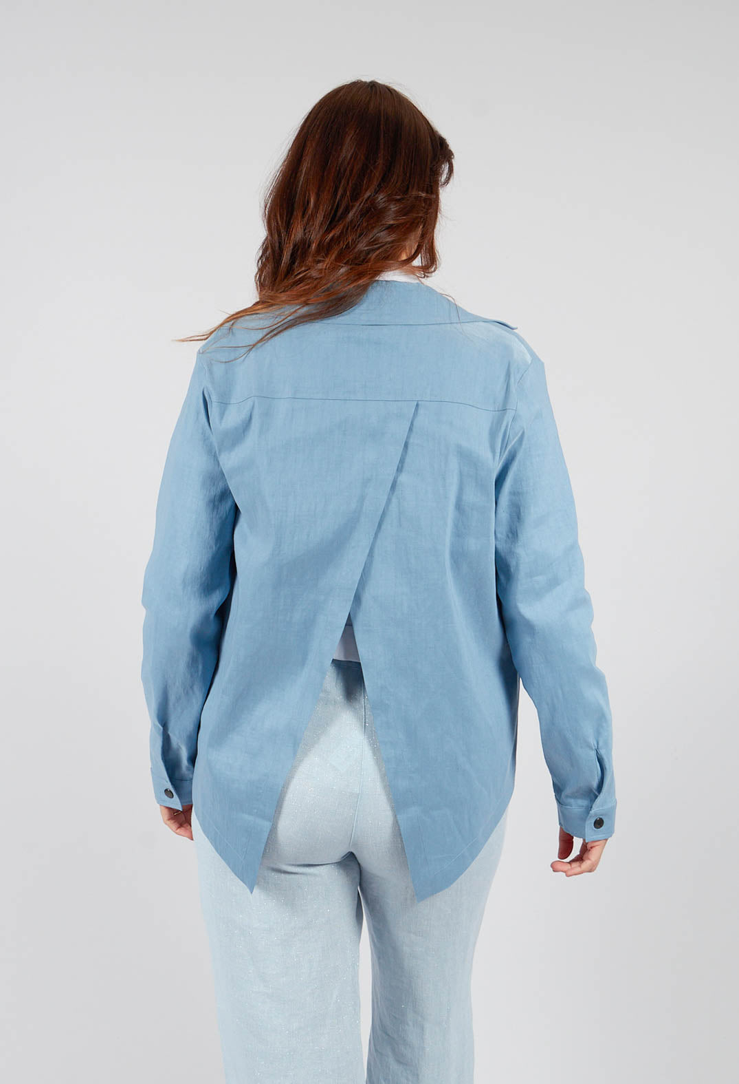 Shirt Jacket in Medium Blue