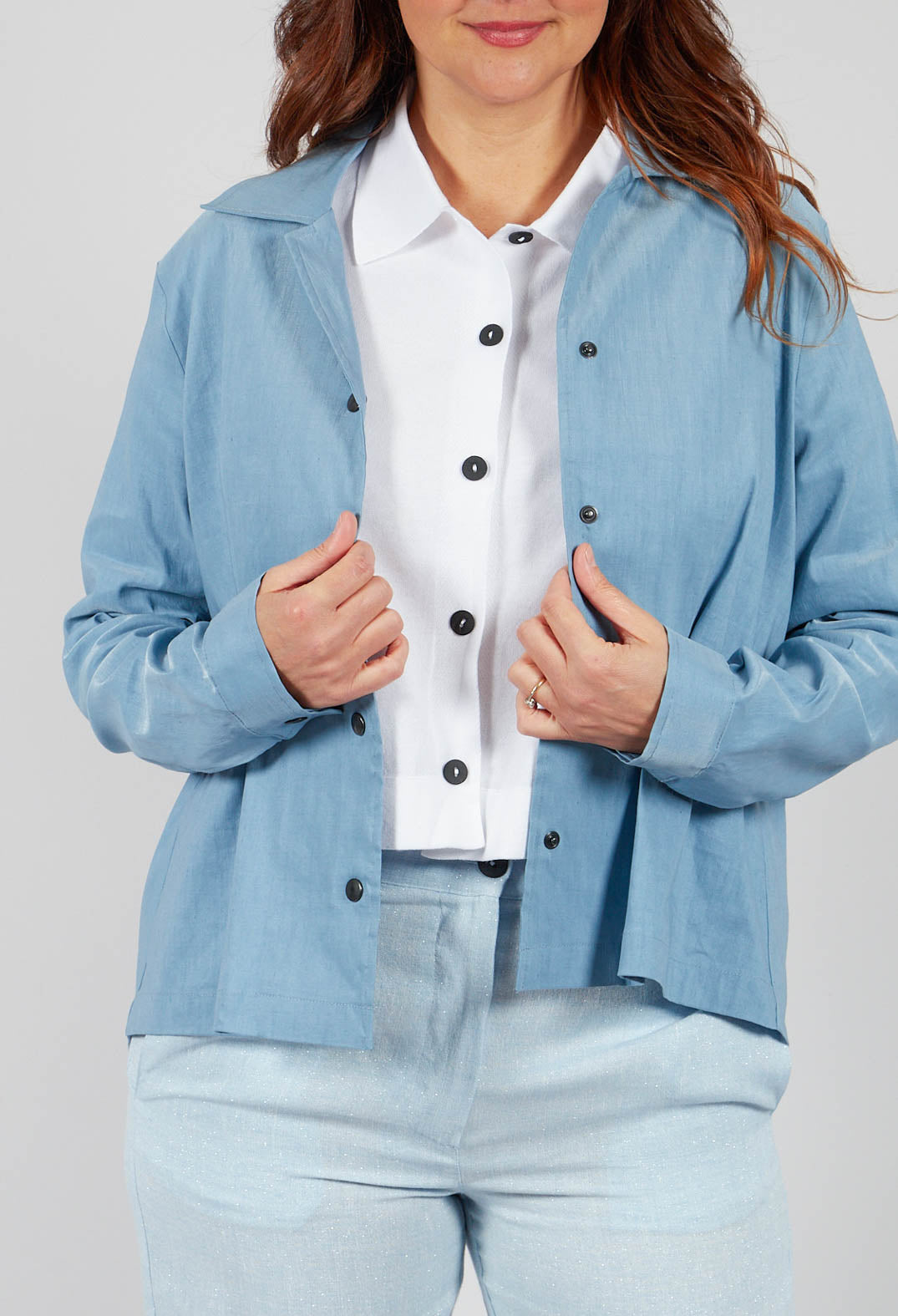 Shirt Jacket in Medium Blue