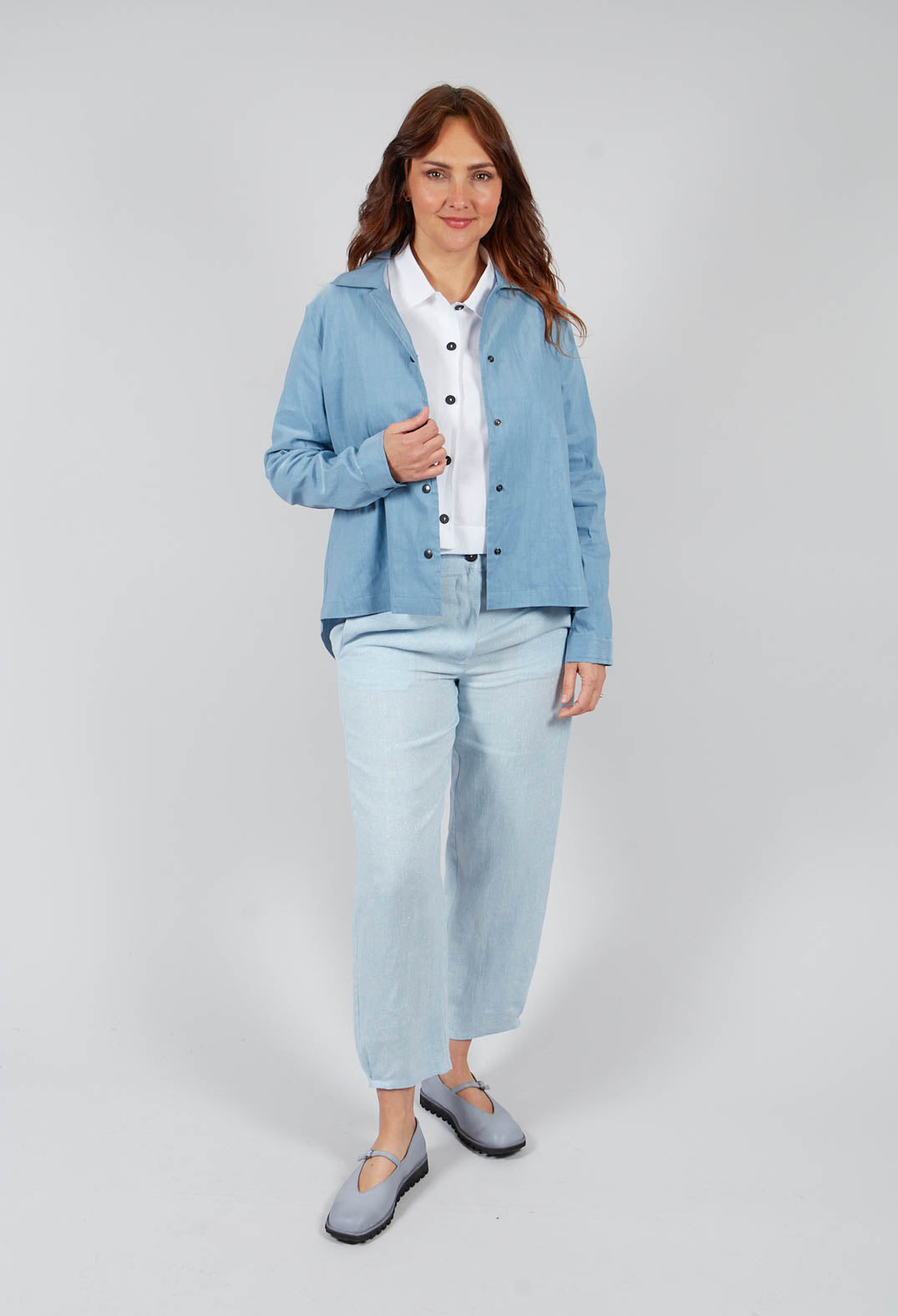 Shirt Jacket in Medium Blue