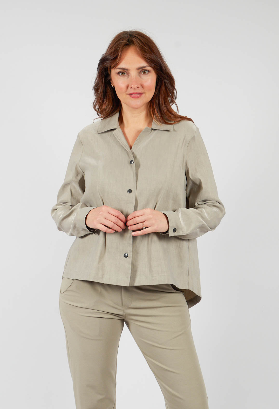 Shirt Jacket in Taupe
