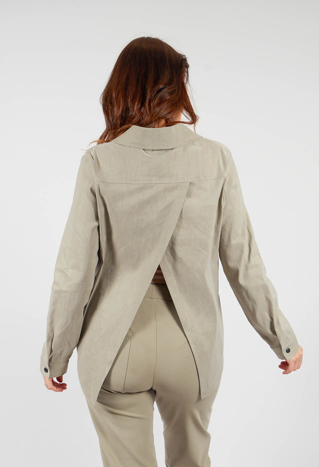 Shirt Jacket in Taupe