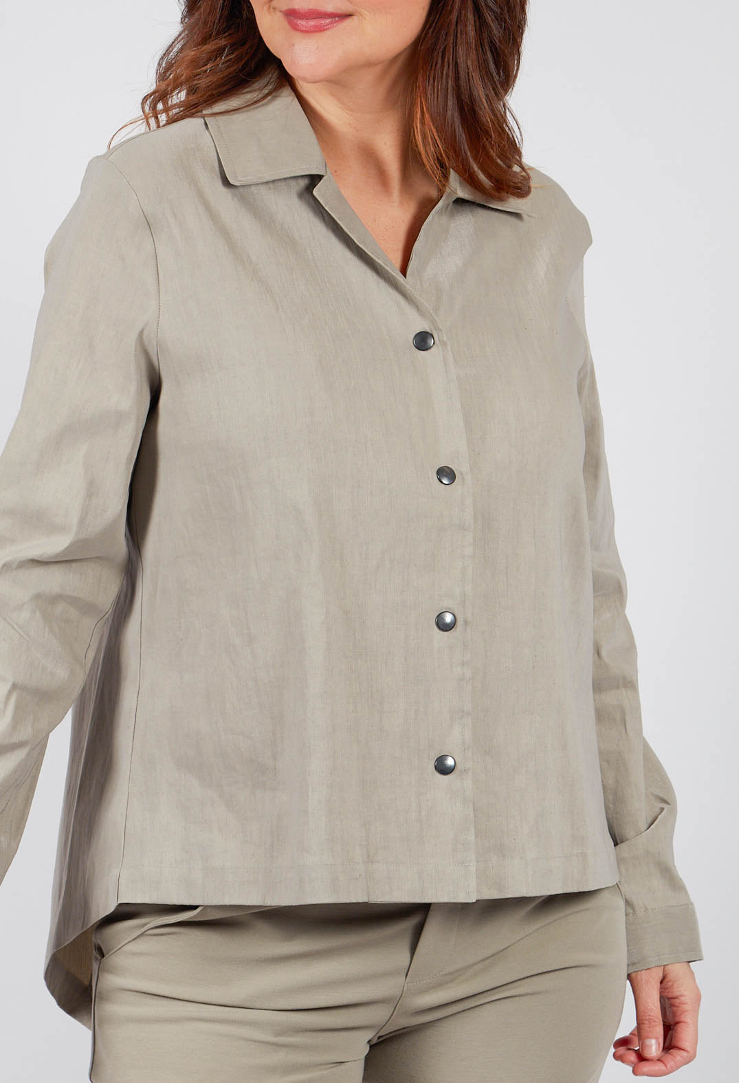 Shirt Jacket in Taupe