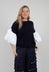 Shirt Sleeve Jumper in Polar Night and Off White