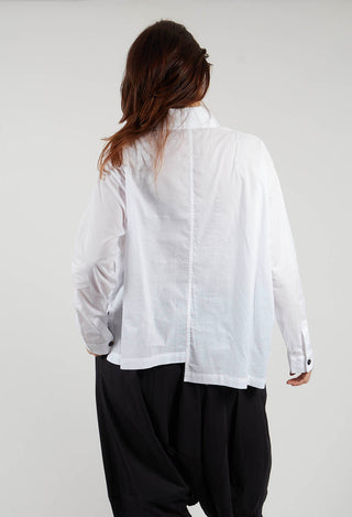 Shirt with Bold Print in White
