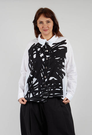Shirt with Bold Print in White