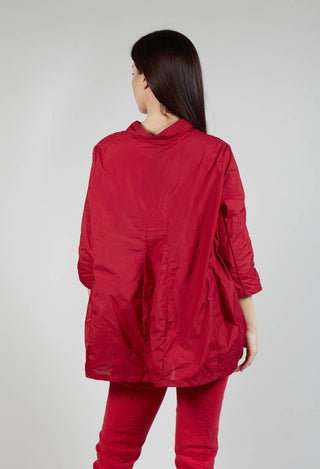 Shirt with Cropped Sleeves in Chili